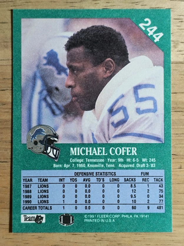 1991 Fleer #244 Mike Cofer