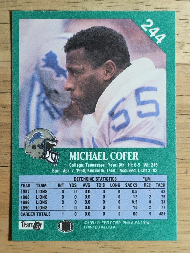 1991 Fleer #244 Mike Cofer