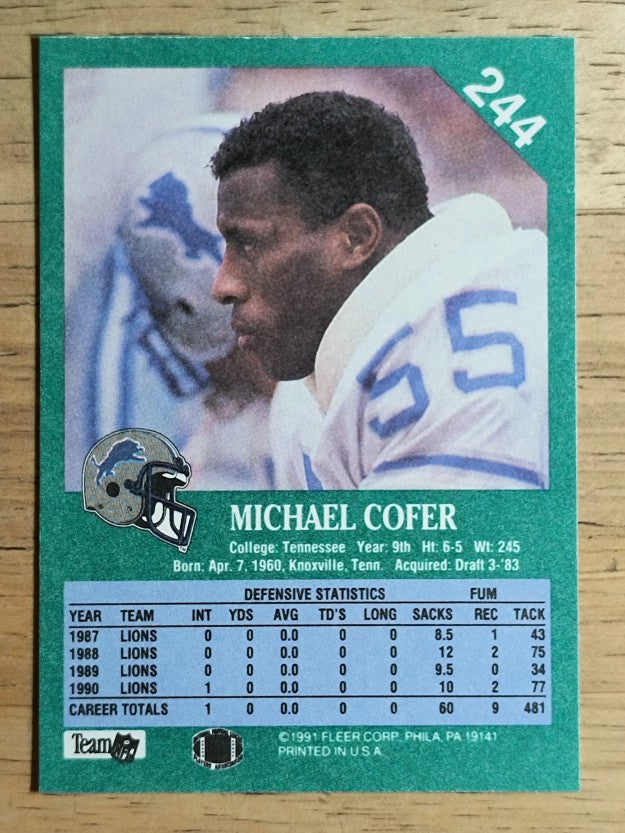 1991 Fleer #244 Mike Cofer