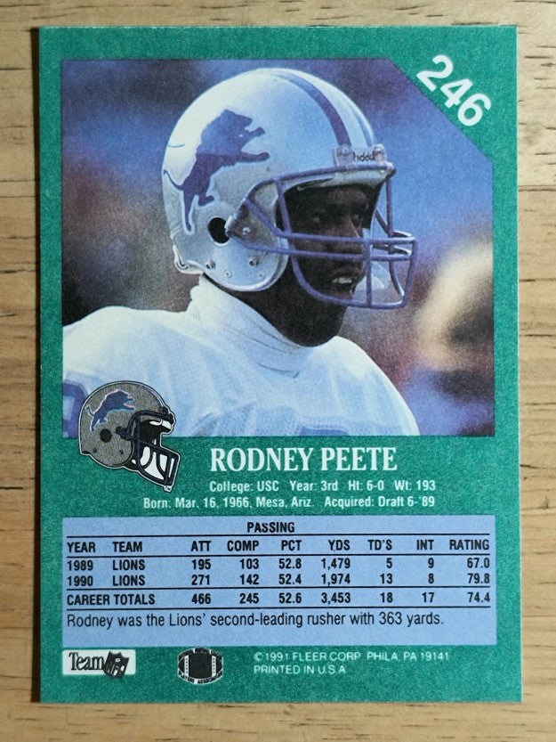 1991 Fleer #246 Rodney Peete