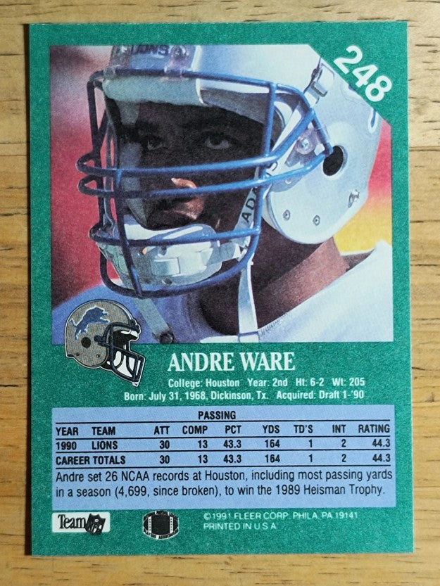 1991 Fleer #248 Andre Ware