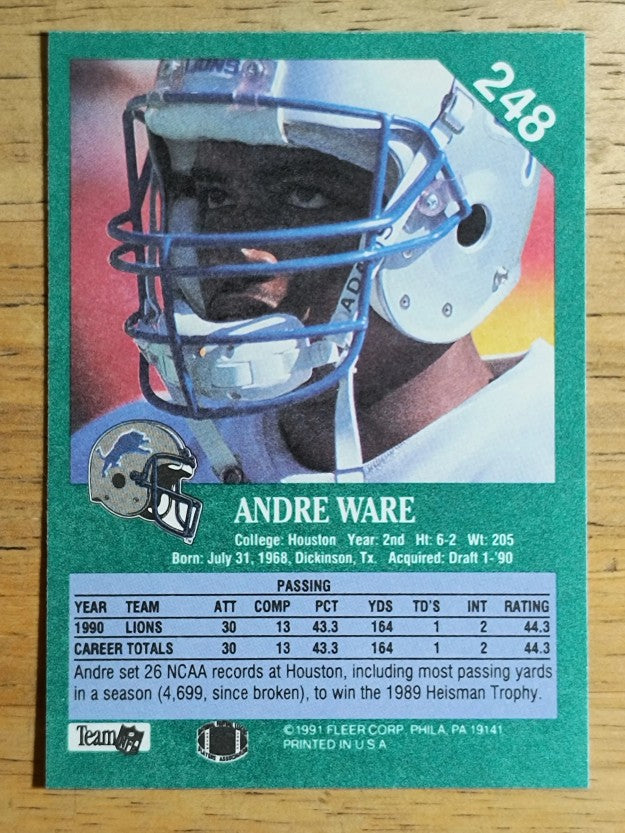 1991 Fleer #248 Andre Ware