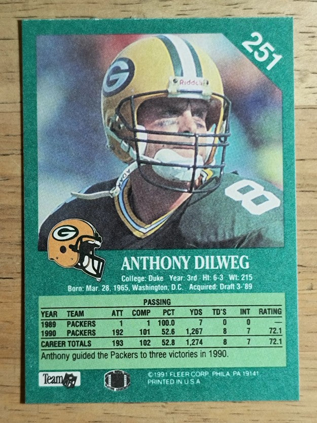 1991 Fleer #251 Anthony Dilweg