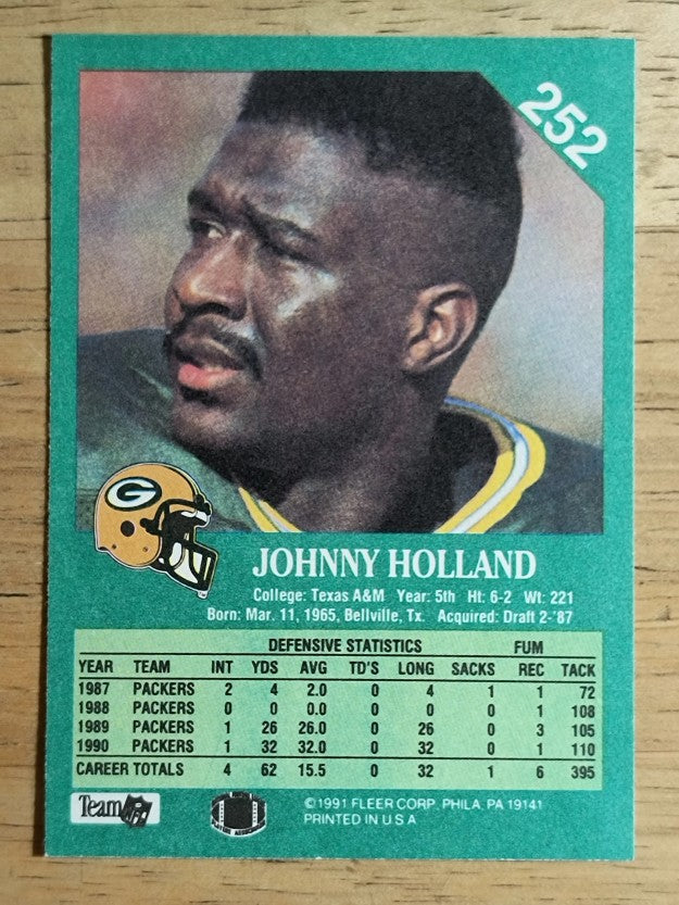 1991 Fleer #252 Johnny Holland