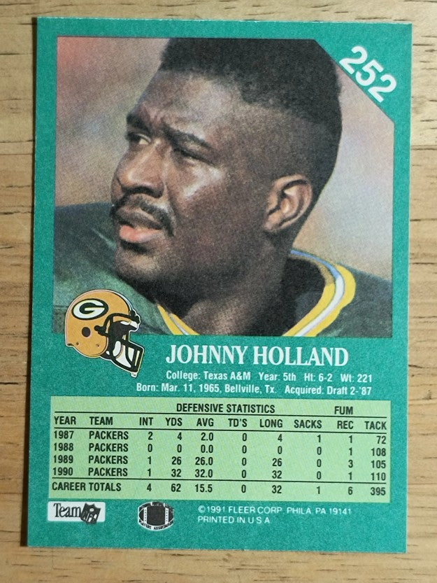 1991 Fleer #252 Johnny Holland