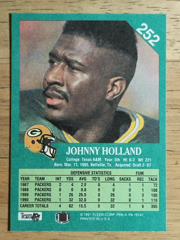 1991 Fleer #252 Johnny Holland