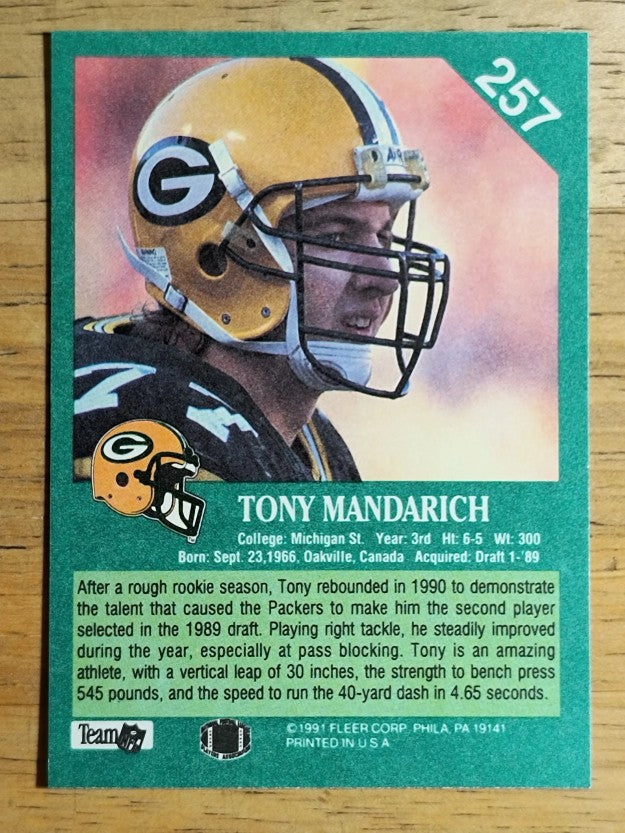 1991 Fleer #257 Tony Mandarich