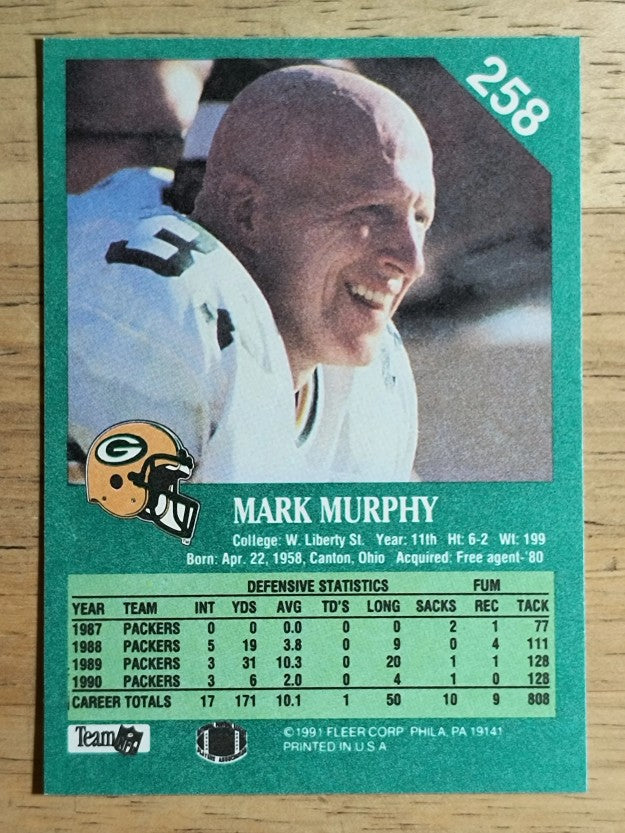 1991 Fleer #258 Mark Murphy
