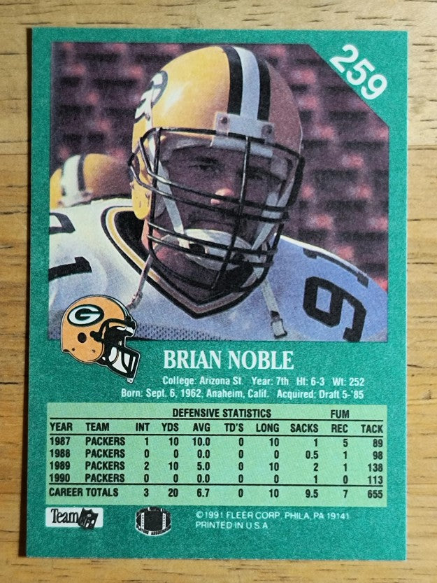 1991 Fleer #259 Brian Noble