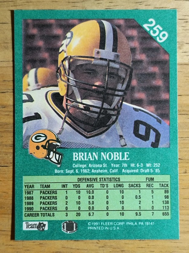 1991 Fleer #259 Brian Noble