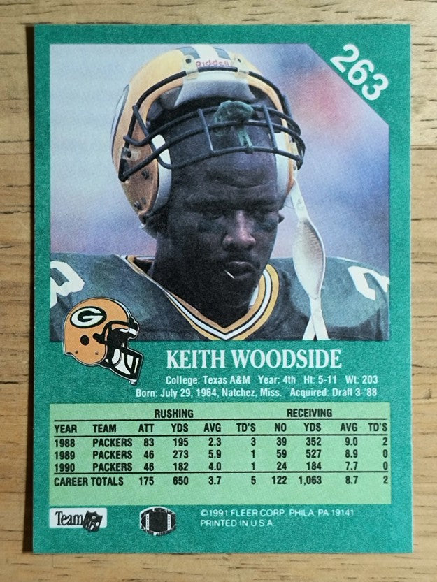 1991 Fleer #263 Keith Woodside