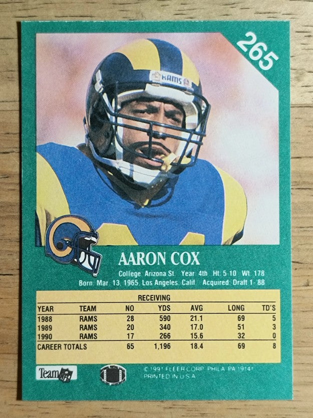 1991 Fleer #265 Aaron Cox