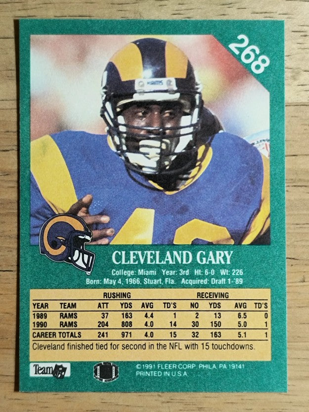 1991 Fleer #268 Cleveland Gary