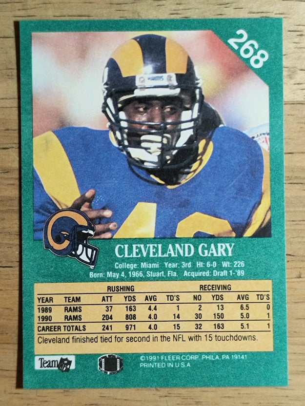 1991 Fleer #268 Cleveland Gary