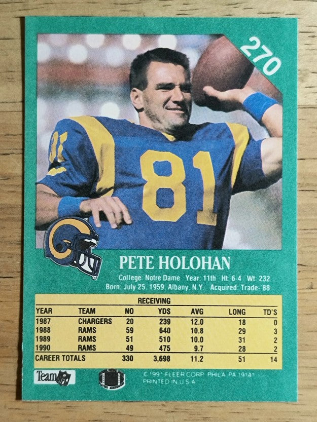 1991 Fleer #270 Pete Holohan