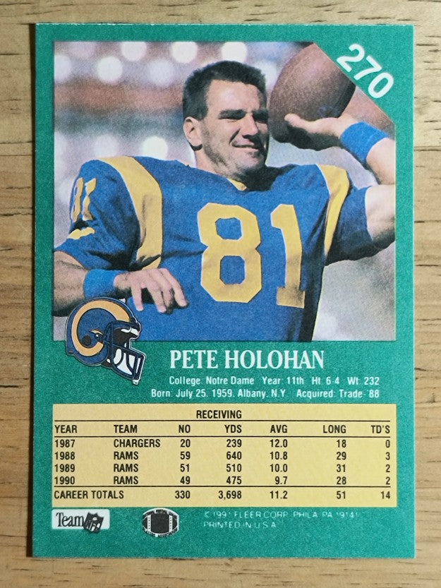 1991 Fleer #270 Pete Holohan