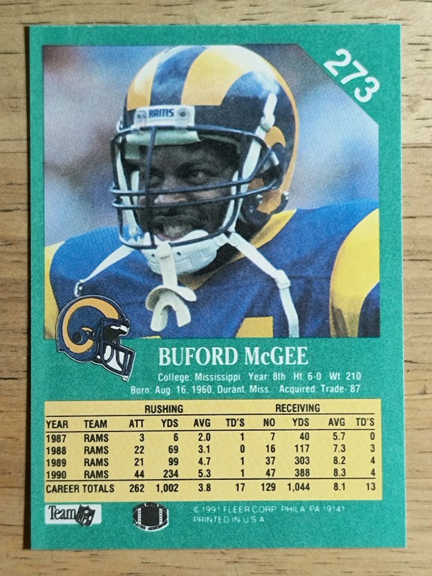 1991 Fleer #273 Buford McGee
