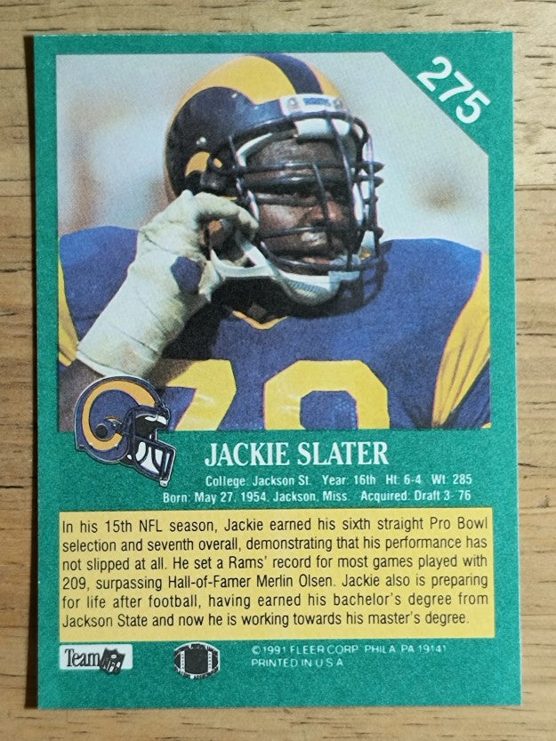 1991 Fleer #275 Jackie Slater