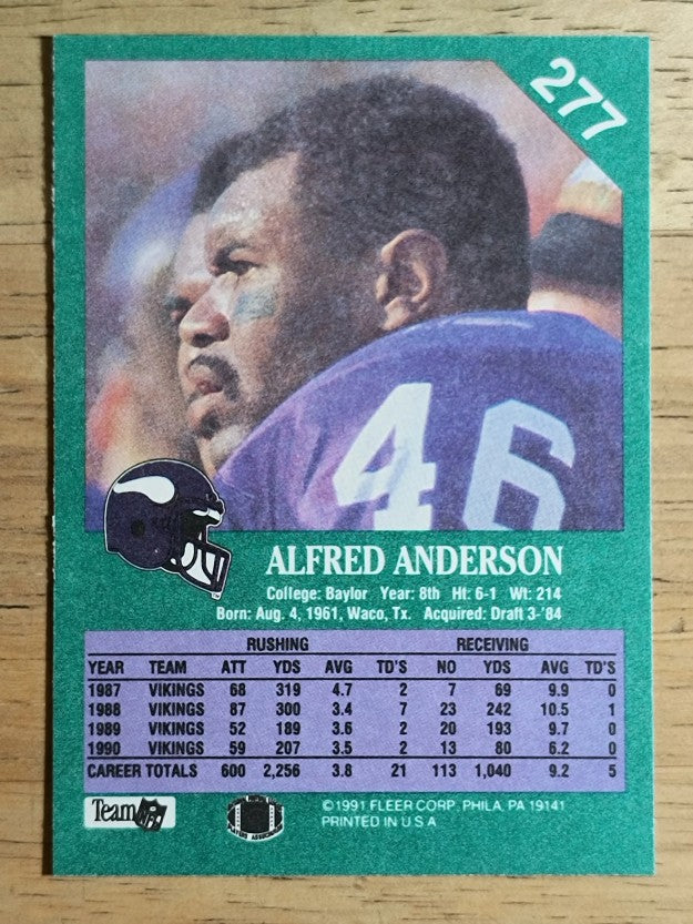 1991 Fleer #277 Alfred Anderson