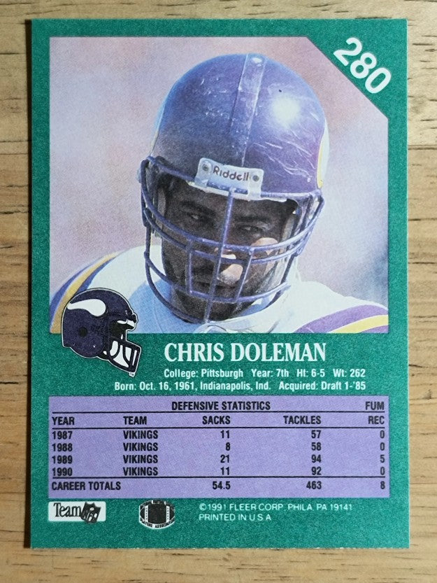 1991 Fleer #280 Chris Doleman