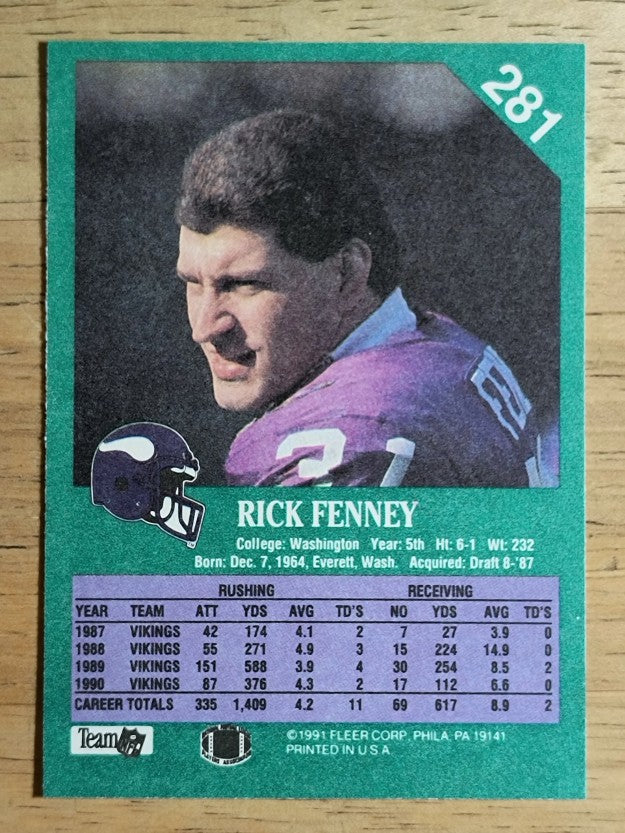 1991 Fleer #281 Rick Fenney