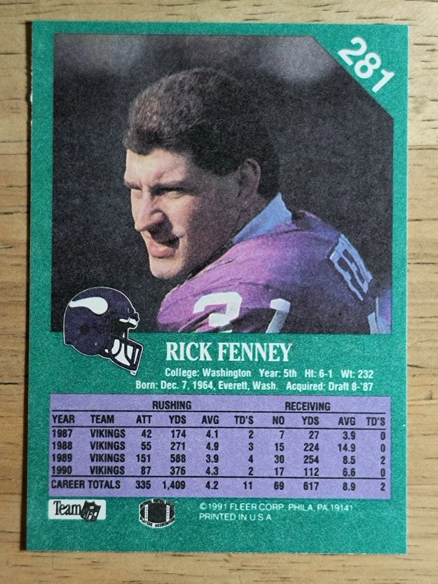 1991 Fleer #281 Rick Fenney