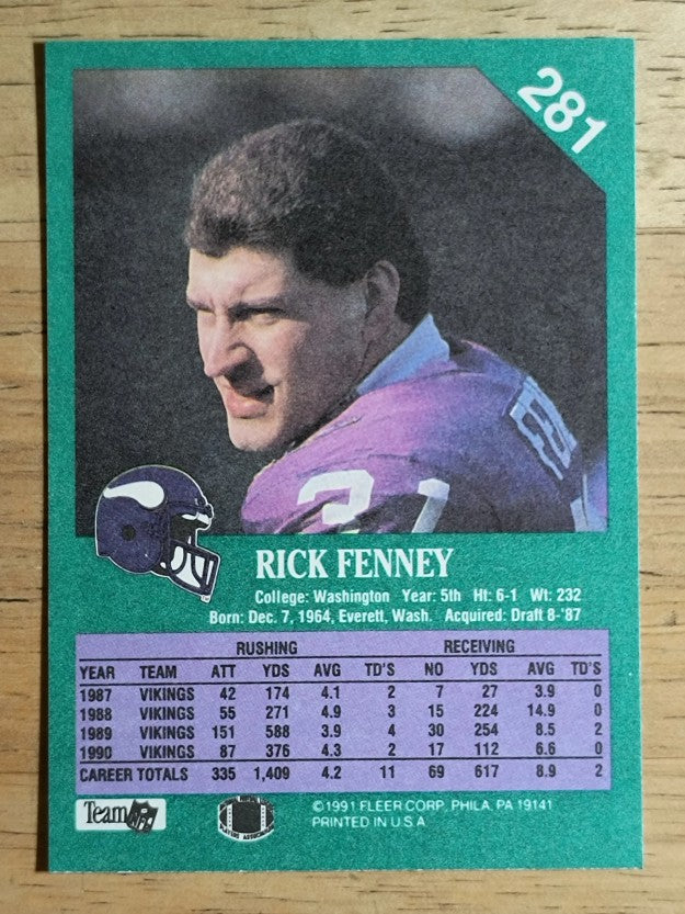 1991 Fleer #281 Rick Fenney