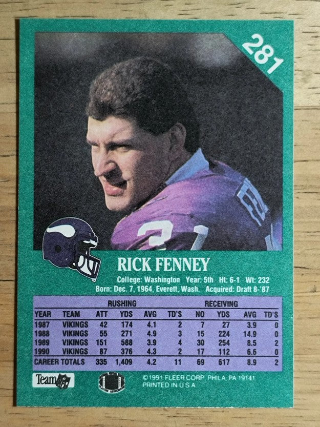 1991 Fleer #281 Rick Fenney