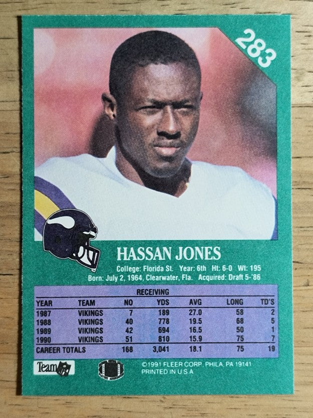 1991 Fleer #283 Hassan Jones