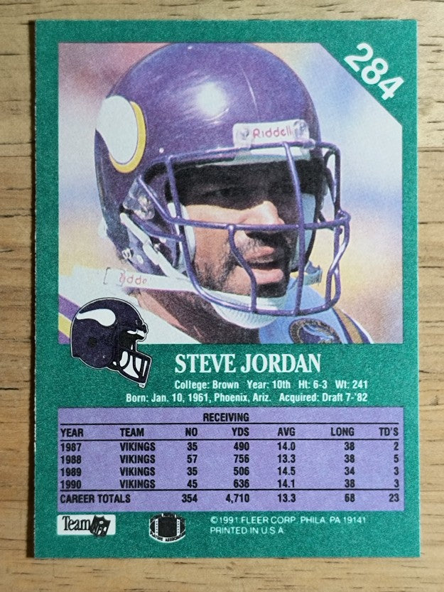 1991 Fleer #284 Steve Jordan