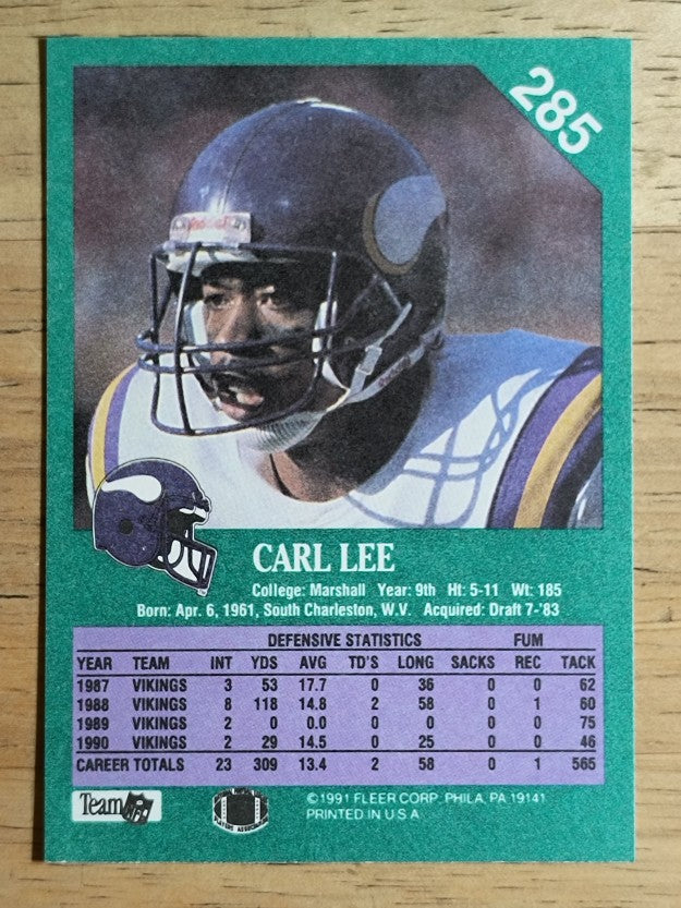 1991 Fleer #285 Carl Lee