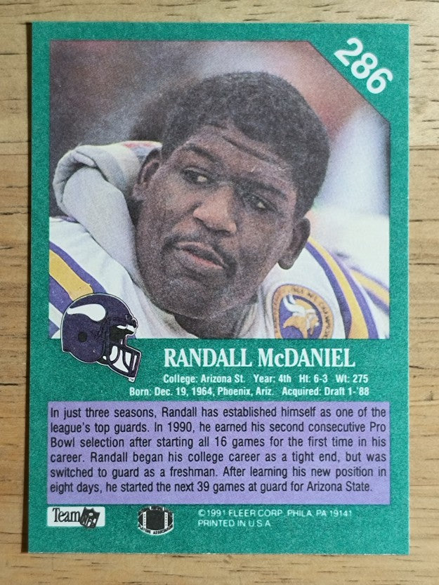 1991 Fleer #286 Randall McDaniel