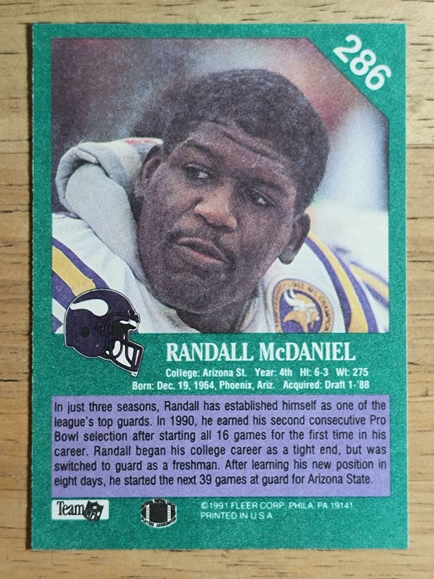 1991 Fleer #286 Randall McDaniel