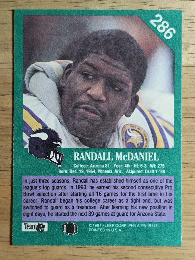 1991 Fleer #286 Randall McDaniel