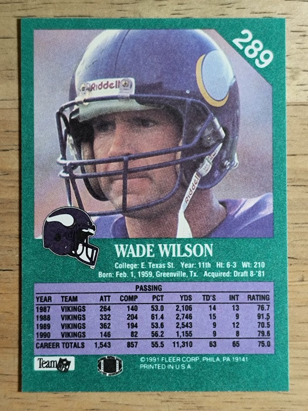 1991 Fleer #289 Wade Wilson