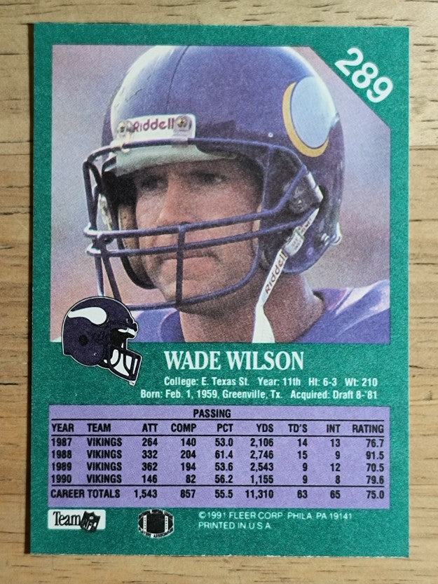 1991 Fleer #289 Wade Wilson