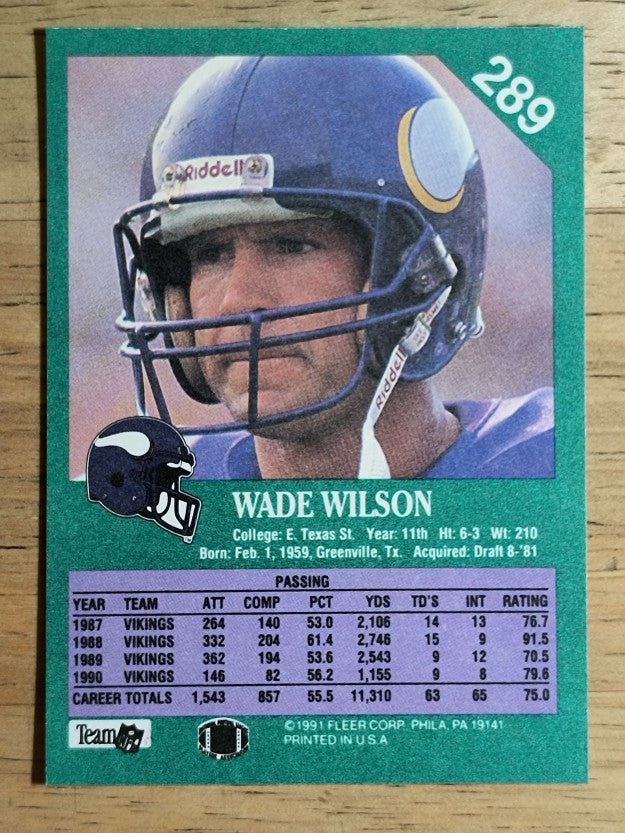 1991 Fleer #289 Wade Wilson