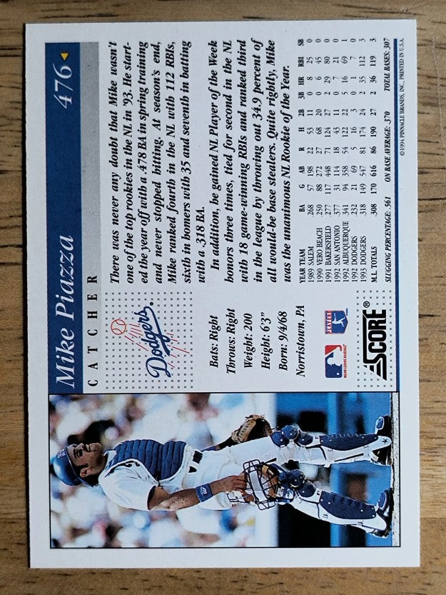 1994 Score #476 Mike Piazza