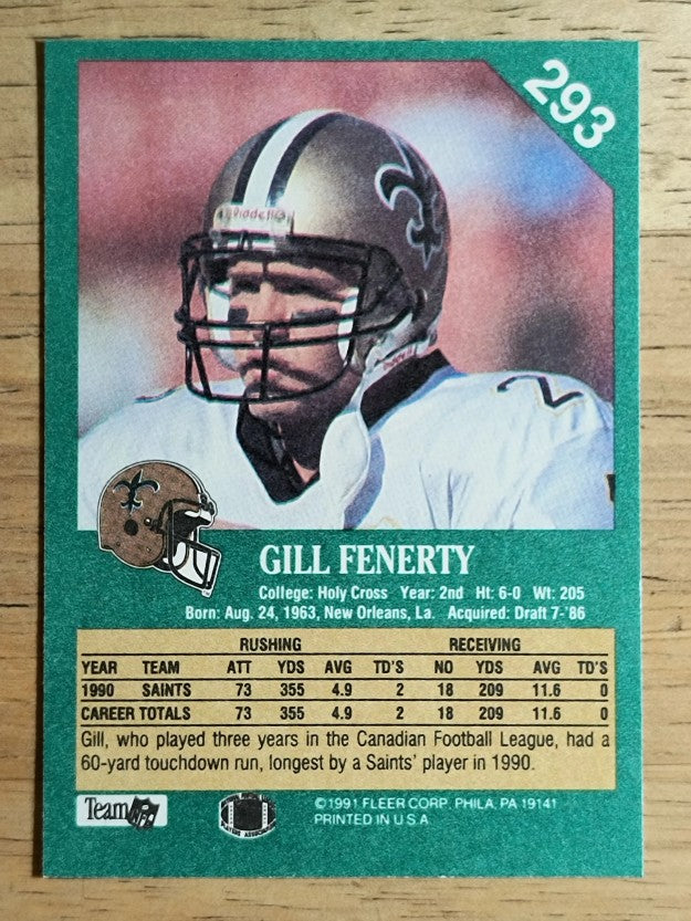 1991 Fleer #293 Gill Fenerty