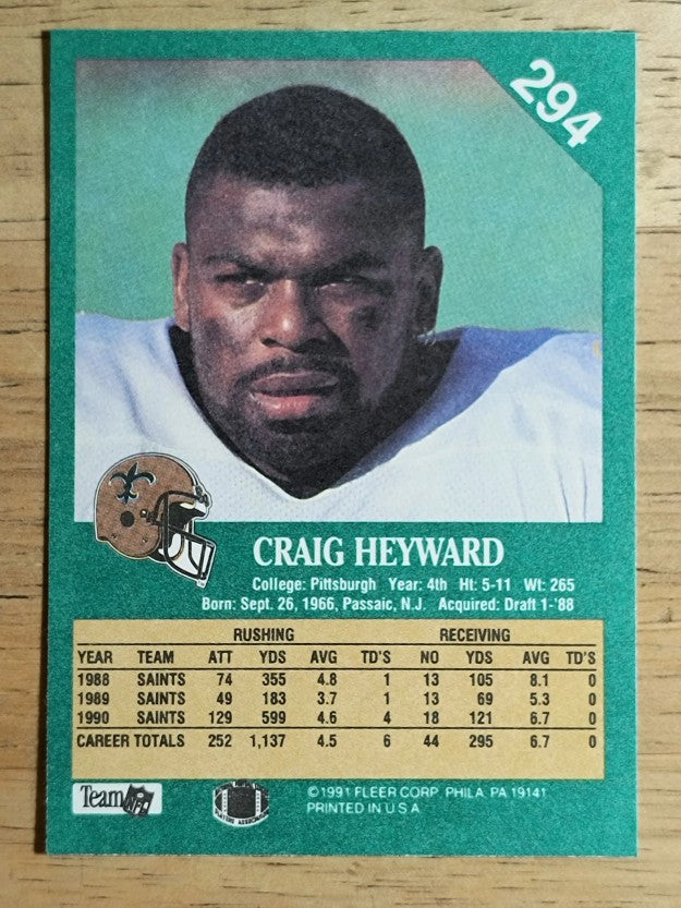 1991 Fleer #294 Craig Heyward