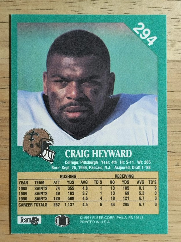 1991 Fleer #294 Craig Heyward