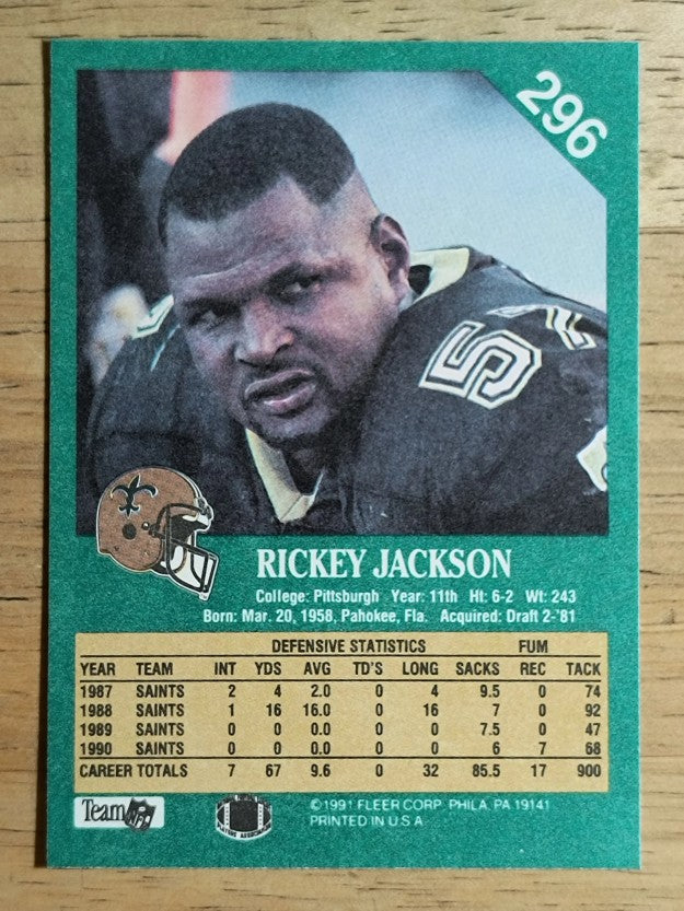 1991 Fleer #296 Rickey Jackson