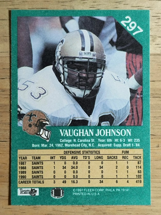 1991 Fleer #297 Vaughan Johnson