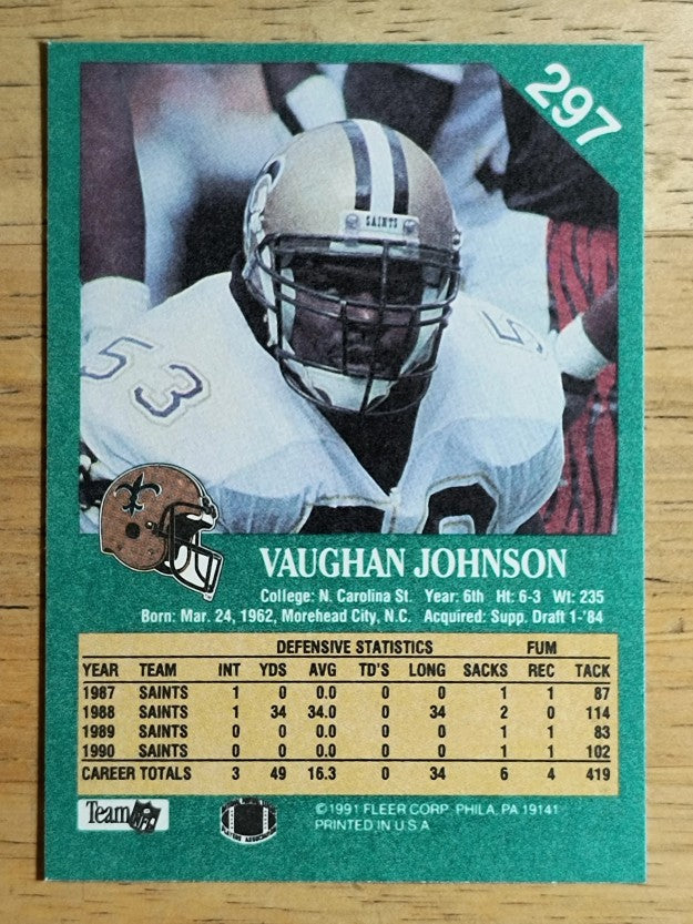 1991 Fleer #297 Vaughan Johnson