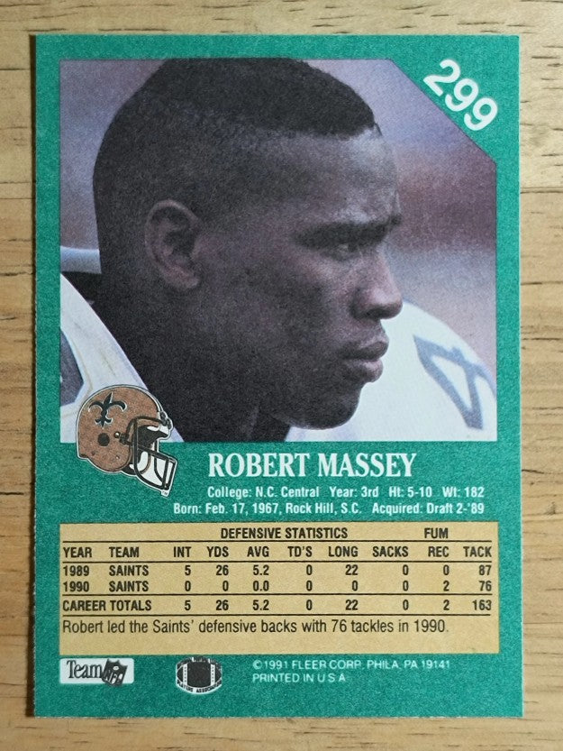 1991 Fleer #299 Robert Massey