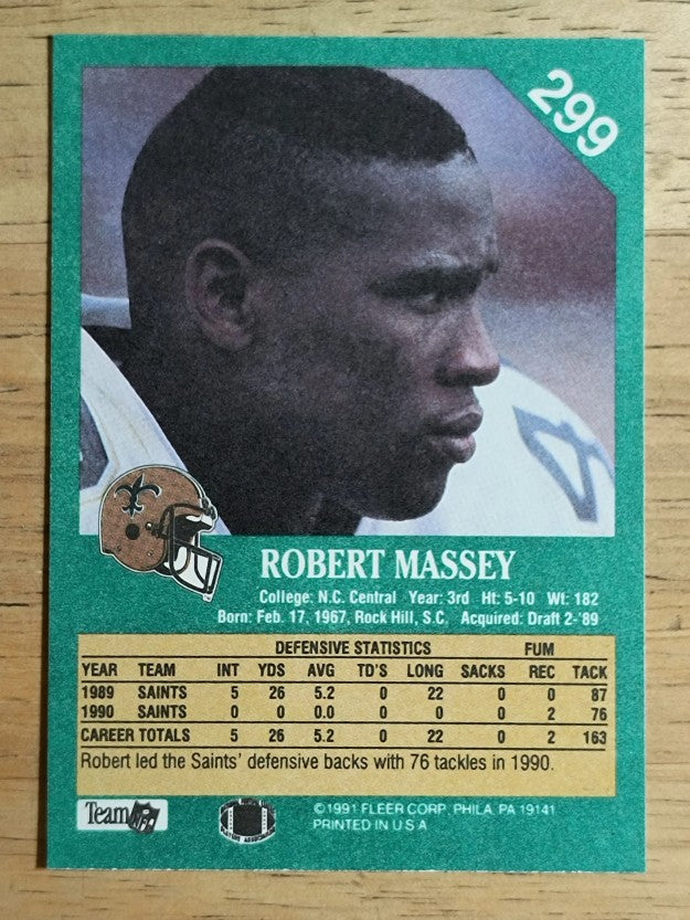 1991 Fleer #299 Robert Massey