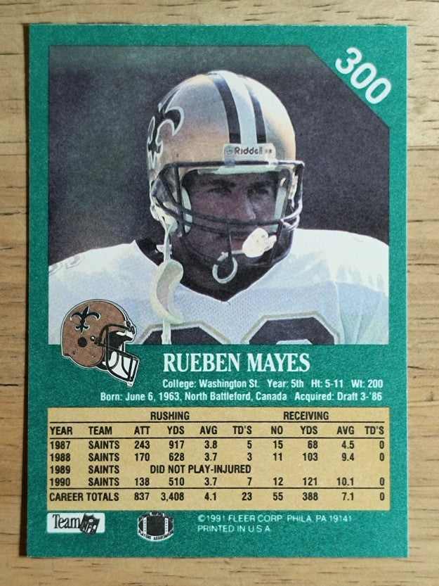 1991 Fleer #300 Rueben Mayes