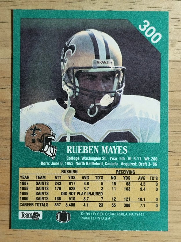 1991 Fleer #300 Rueben Mayes