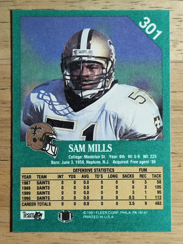 1991 Fleer #301 Sam Mills
