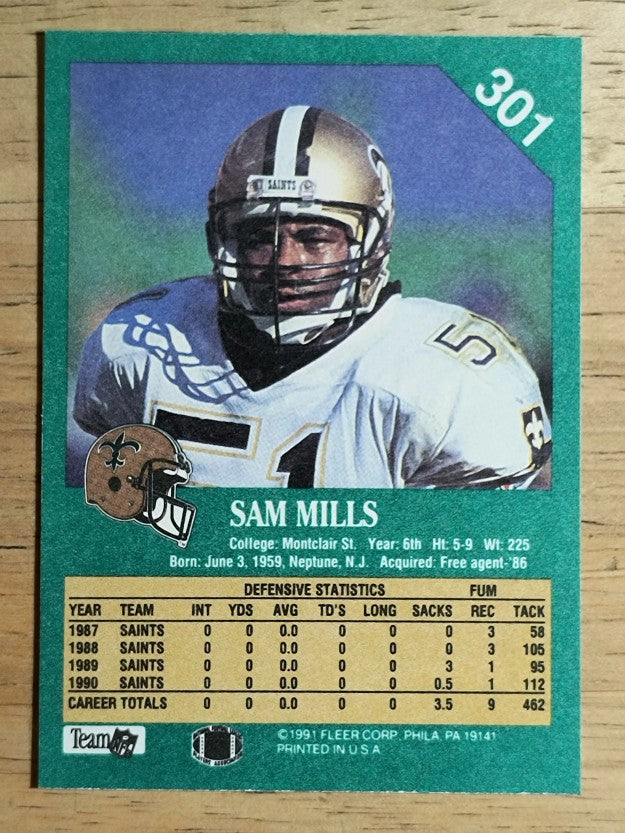 1991 Fleer #301 Sam Mills